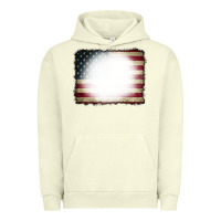 Pigment Pistachio American Flag Bleach Effect Urban Hoodie - CowCowDesign