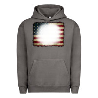 Pigment Tornado American Flag Bleach Effect Urban Hoodie - CowCowDesign