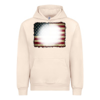 Sandshell American Flag Bleach Effect Urban Hoodie - CowCowDesign