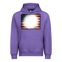 Tulip American Flag Bleach Effect Urban Hoodie - CowCowDesign