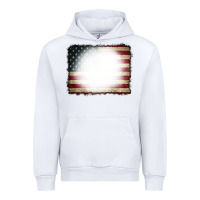White American Flag Bleach Effect Urban Hoodie - CowCowDesign