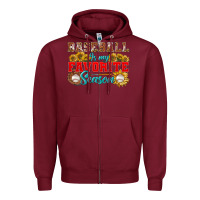 Burgundy baseball is my favorite season Zipper Hoodie - BundleAndBundleShop