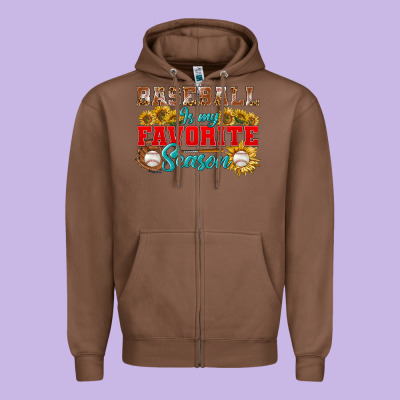 Baseball Is My Favorite Season Zipper Hoodie Designed By Bundleandbundleshop