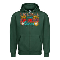Sports Green baseball is my favorite season Zipper Hoodie - BundleAndBundleShop