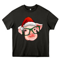Asphalt christmas pig with santa claus hat Heavy Core Tee - RanaPortraitStore