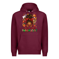 Burgundy santas favorite pharmacist afro messy bun Premium Hoodie - texasbilliewilder