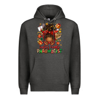 Charcoal Heather santas favorite pharmacist afro messy bun Premium Hoodie - texasbilliewilder
