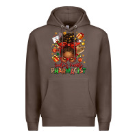 Coffee santas favorite pharmacist afro messy bun Premium Hoodie - texasbilliewilder
