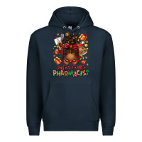 Navy santas favorite pharmacist afro messy bun Premium Hoodie - texasbilliewilder