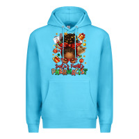 Ocean Blue santas favorite pharmacist afro messy bun Premium Hoodie - texasbilliewilder