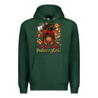 Sports Green santas favorite pharmacist afro messy bun Premium Hoodie - texasbilliewilder