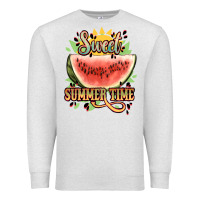 Oatmeal Heather sweet summer time watermelon Premium Sweatshirt - NancyCooperArtShop