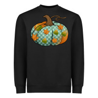 Black blue plaid autumn pumpkin Heavyweight Sweatshirt - Jasminsmagicworld