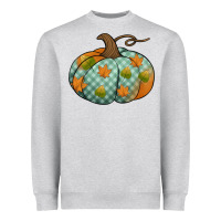 Heather Grey blue plaid autumn pumpkin Heavyweight Sweatshirt - Jasminsmagicworld