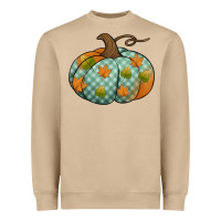 Mushroom blue plaid autumn pumpkin Heavyweight Sweatshirt - Jasminsmagicworld