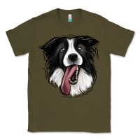 Army Green Border Collie Classic Tee - Jasminsmagicworld