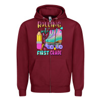 Burgundy rolling into first grade Zipper Hoodie - BundleAndBundleShop