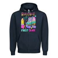 Navy rolling into first grade Zipper Hoodie - BundleAndBundleShop
