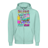 Seafoam rolling into first grade Zipper Hoodie - BundleAndBundleShop