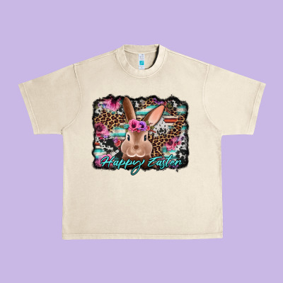 Happy Easter Bunny Western Background Urban Heavy Tee Designed By Jasminsmagicworld