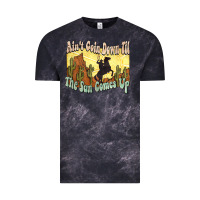 Cloud Black aint goin down til the sun comes up cowboy Vintage Tee - NancyCooperArtShop
