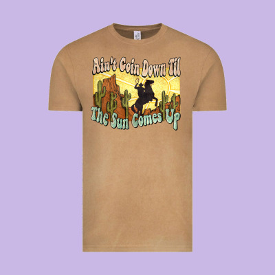 Aint Goin Down Til The Sun Comes Up Cowboy Vintage Tee Designed By Nancycooperartshop