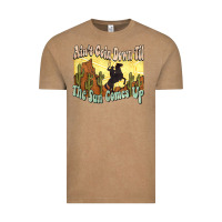Vintage Coffee aint goin down til the sun comes up cowboy Vintage Tee - NancyCooperArtShop