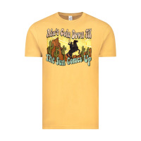 Vintage Mustard aint goin down til the sun comes up cowboy Vintage Tee - NancyCooperArtShop