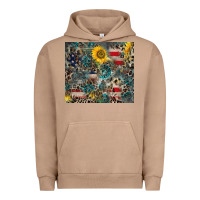 Pigment Burro America Flag Leopard Gemstone Sunflower Urban Hoodie - CowCowDesign