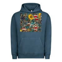 Pigment Midnight Navy America Flag Leopard Gemstone Sunflower Urban Hoodie - CowCowDesign