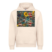 Sandshell America Flag Leopard Gemstone Sunflower Urban Hoodie - CowCowDesign
