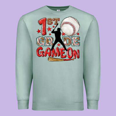 Back To School 1st Baseball Game On Premium Sweatshirt Designed By Nancycooperartshop