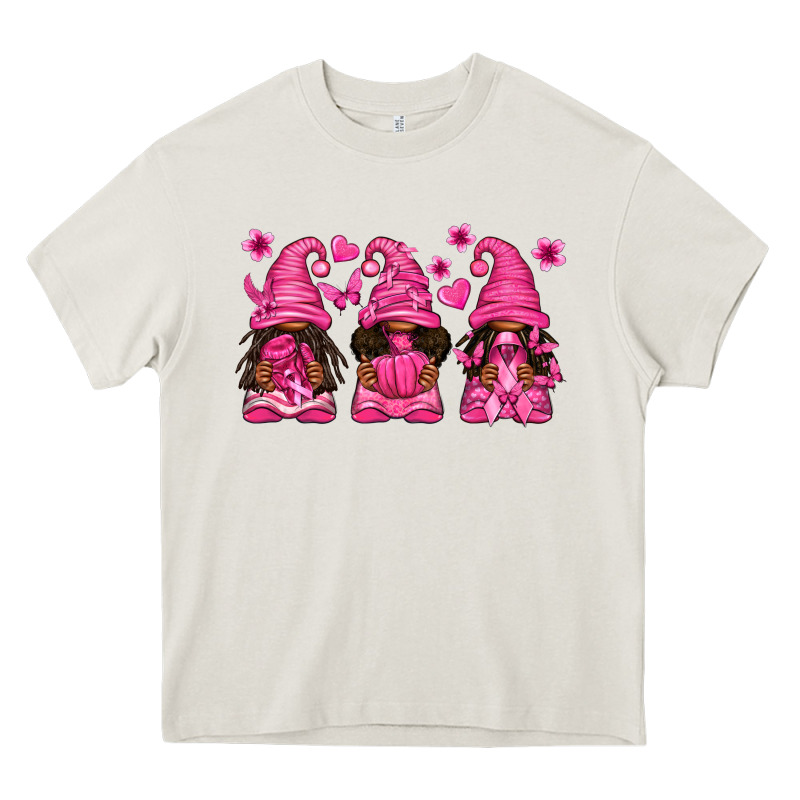 Breast Cancer Afro Gnomies Heavy Core Tee by texasbilliewilder | Teevron
