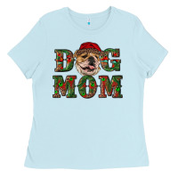 Baby Blue english bulldog mom christmas Ladies Tee - RanaPortraitStore