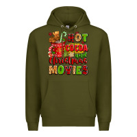 Army Green hot cocoa and christmas movies Premium Hoodie - texasbilliewilder