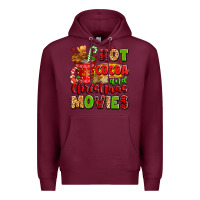 Burgundy hot cocoa and christmas movies Premium Hoodie - texasbilliewilder