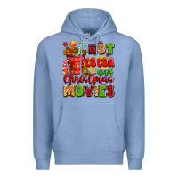 Colony Blue hot cocoa and christmas movies Premium Hoodie - texasbilliewilder