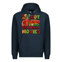 Navy hot cocoa and christmas movies Premium Hoodie - texasbilliewilder