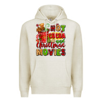 Oatmeal Heather hot cocoa and christmas movies Premium Hoodie - texasbilliewilder