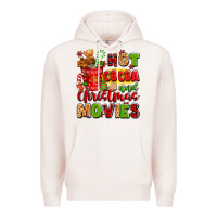 Pale Pink hot cocoa and christmas movies Premium Hoodie - texasbilliewilder