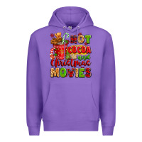 Purple hot cocoa and christmas movies Premium Hoodie - texasbilliewilder