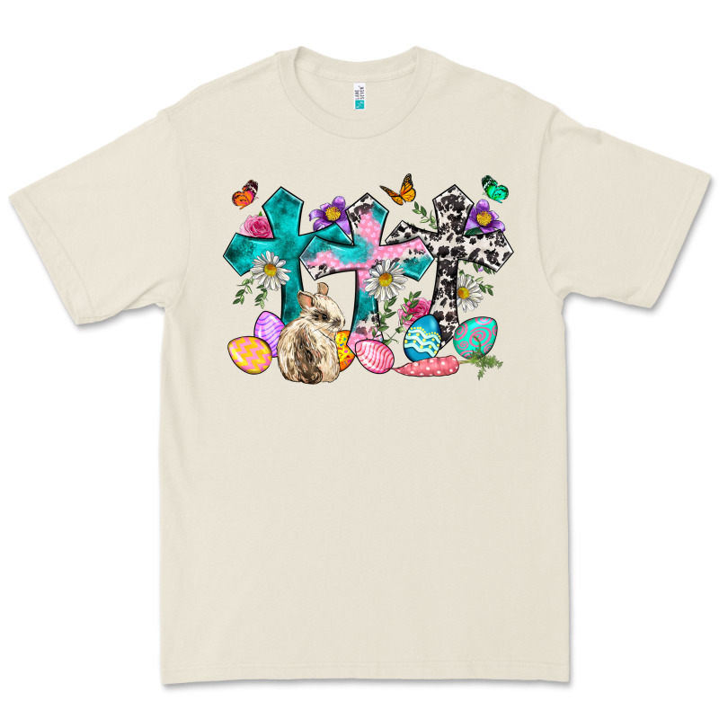 Western Rabbit With Cross And Flowers Premium Tee by Neo Western | Teevron
