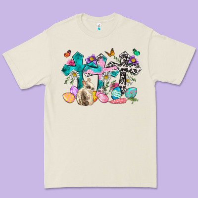 Western Rabbit With Cross And Flowers Premium Tee Designed By Neo Western