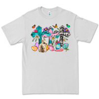 Dove Grey Western rabbit with Cross and flowers Premium Tee - Neo Western