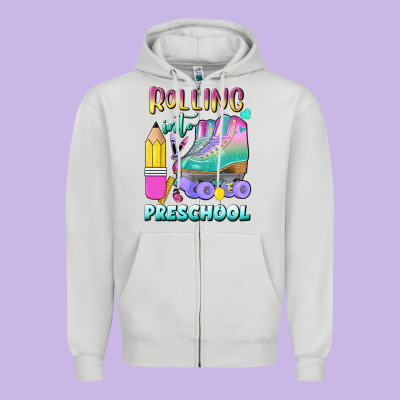 Rolling Into Preschool Zipper Hoodie Designed By Bundleandbundleshop