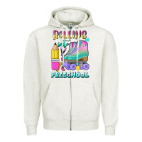 Oatmeal Heather rolling into preschool Zipper Hoodie - BundleAndBundleShop