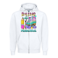 White rolling into preschool Zipper Hoodie - BundleAndBundleShop