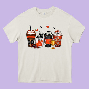 Soccer Coffee Cups Heavy Core Tee Designed By Zillion Design Studio