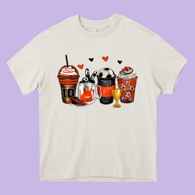 Soccer Coffee Cups Heavy Core Tee Designed By Zillion Design Studio