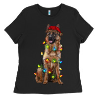 Black christmas german shepherd Ladies Tee - RanaPortraitStore